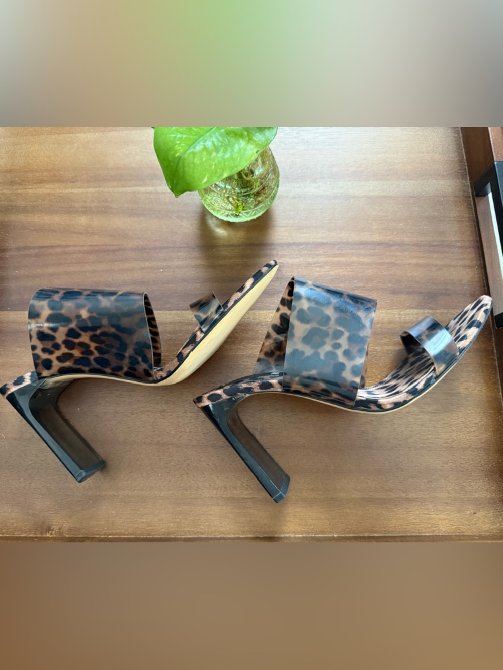 ZARA Leopard Print Slide Heels Women’s 9